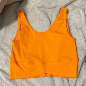 Buckle Vibrant Orange Ribbed Tank Top